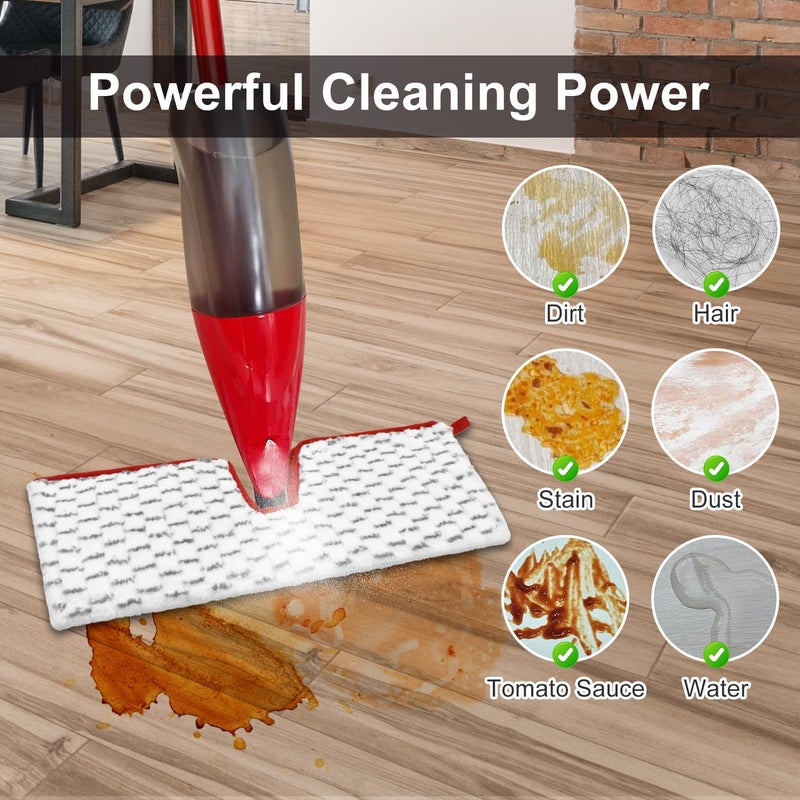 GFRED Microfiber Spray Mop Pads Compatible with Promist MAX Reusable Spray Mop Refills for Ocedar ProMist Dust Mop,Dual-Action Washable Flip Mop Pads Replacement for Dry Wet Floor Cleaning,3 Packs (Grey) - Image 4